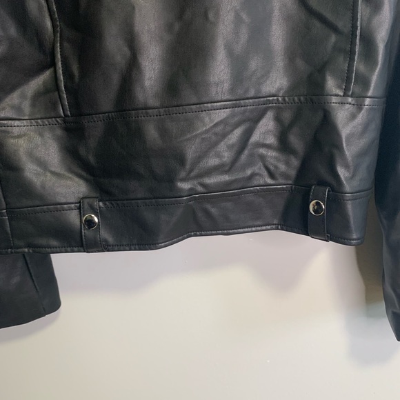Black Faux Leather Jacket #163 - Picture 10 of 15